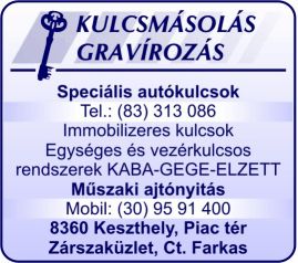 Kulcsmásolás Szombathely Fő Tér